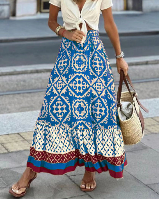 Elara™ - Bohemian Print Skirt