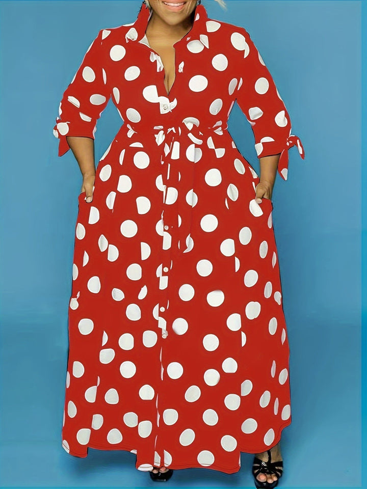 Aliyah™ - Elegant Polka Dot Dress