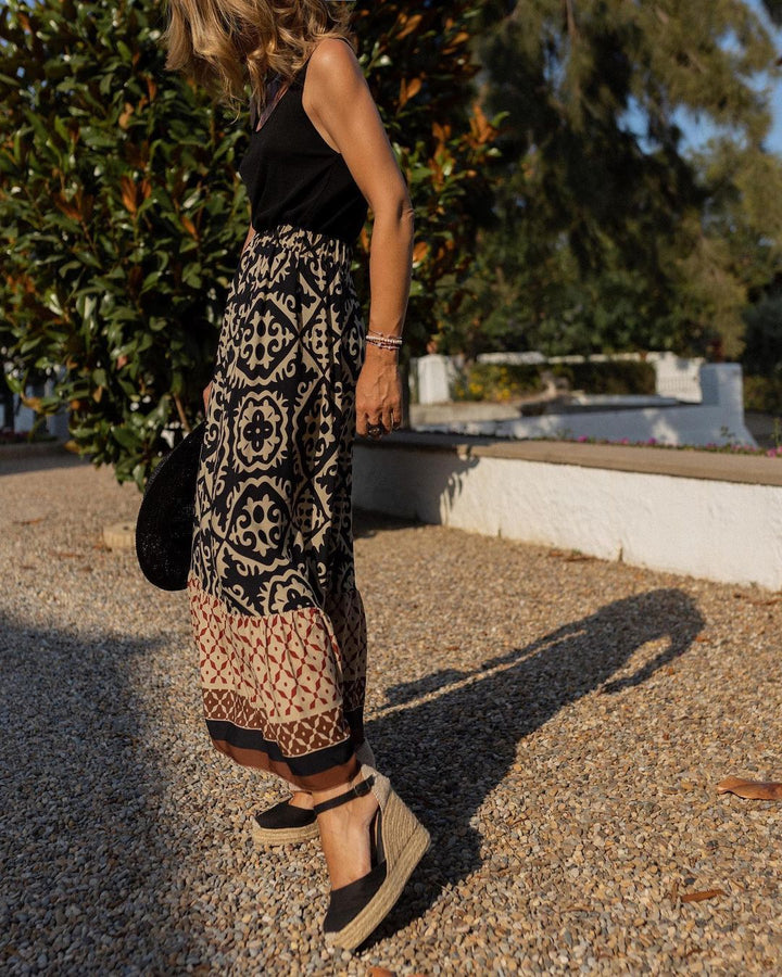 Elara™ - Bohemian Print Skirt