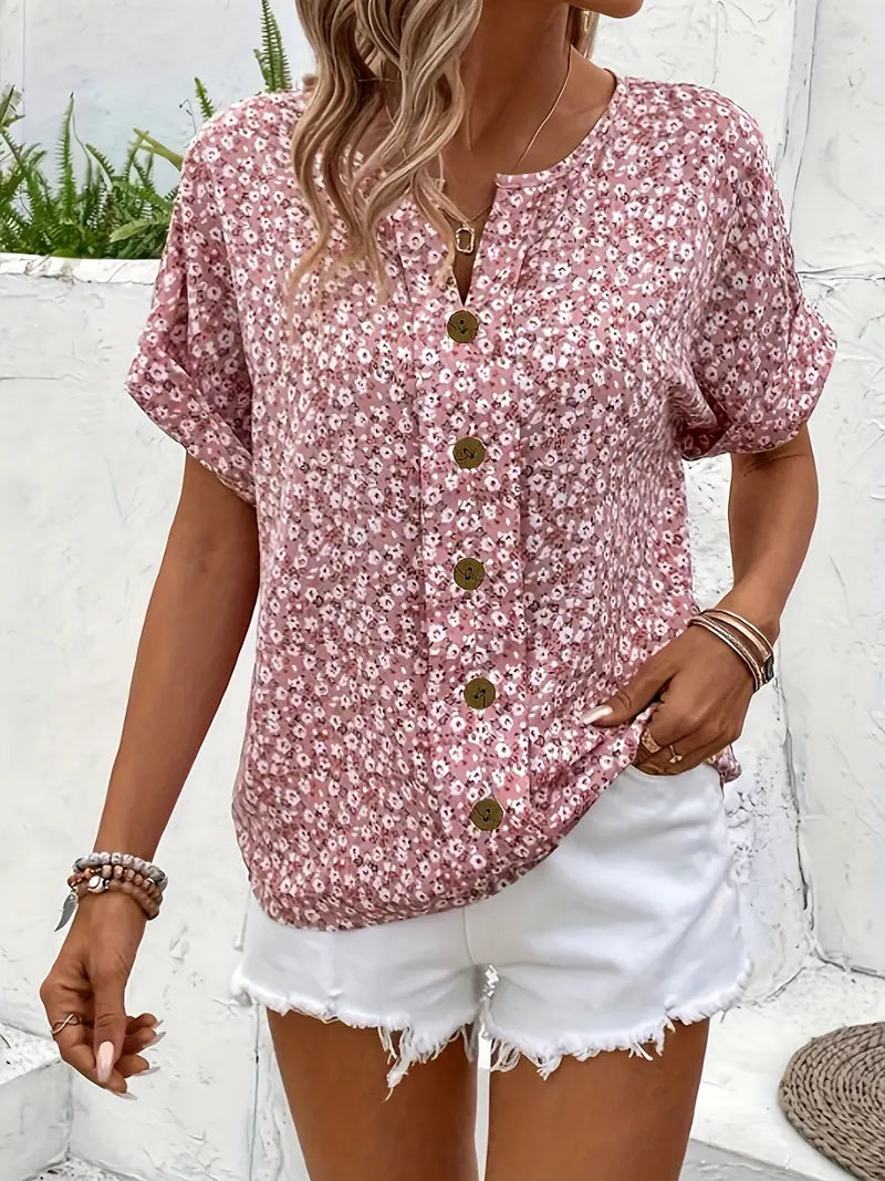 Ivy™ - Floral Button-Up Blouse