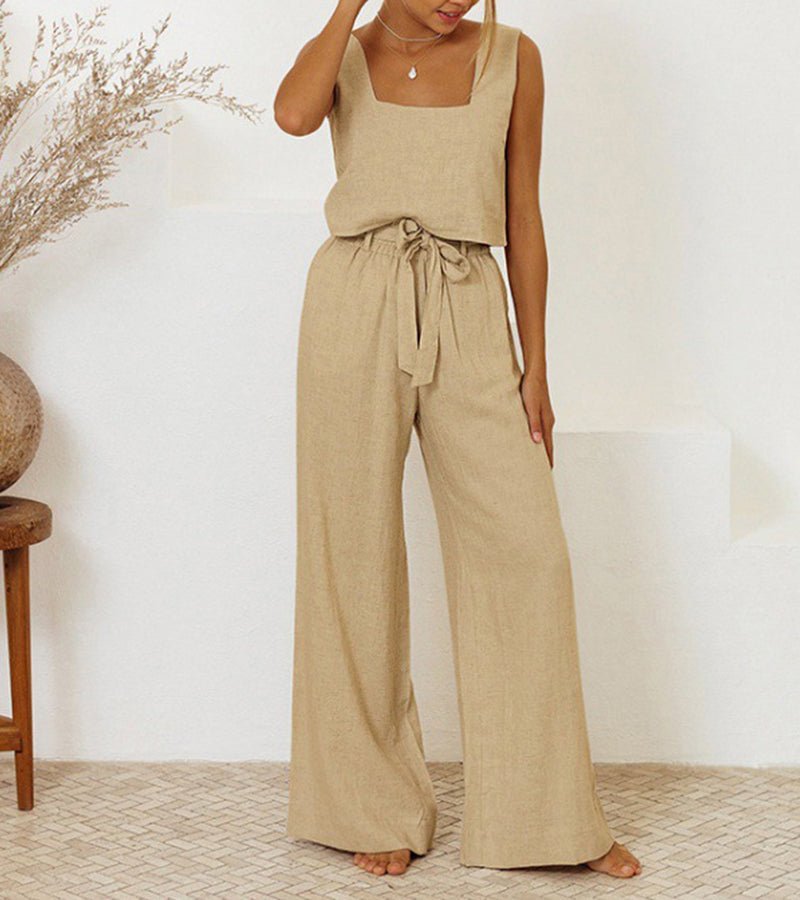 Jamie™ - Minimalist Top and Wide-Leg Pants Set