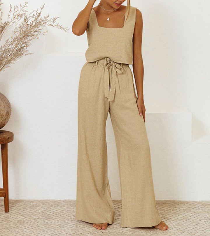 Jamie™ - Minimalist Top and Wide-Leg Pants Set