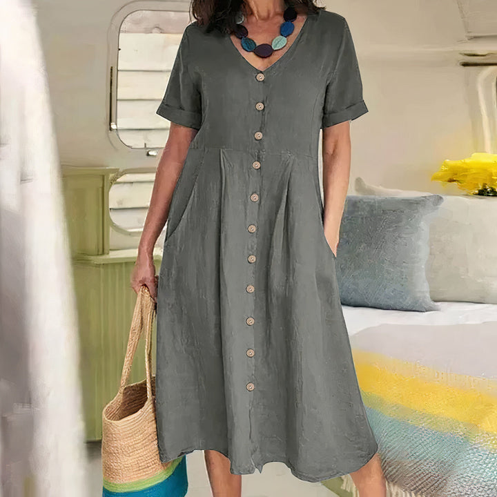 Carey™ - Casual Buttoned Dress