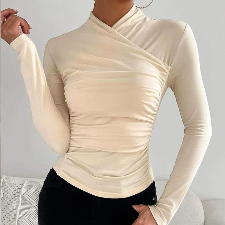 Quintessa™ - Classic Cross-Neck Longsleeves Top