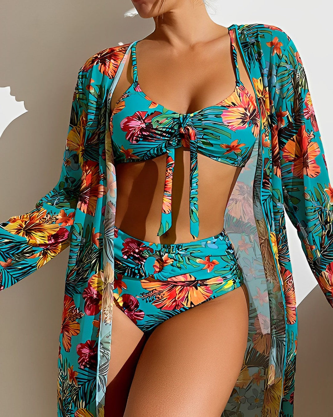 Allie™ - Tropical Print Bikini with Cover-Up