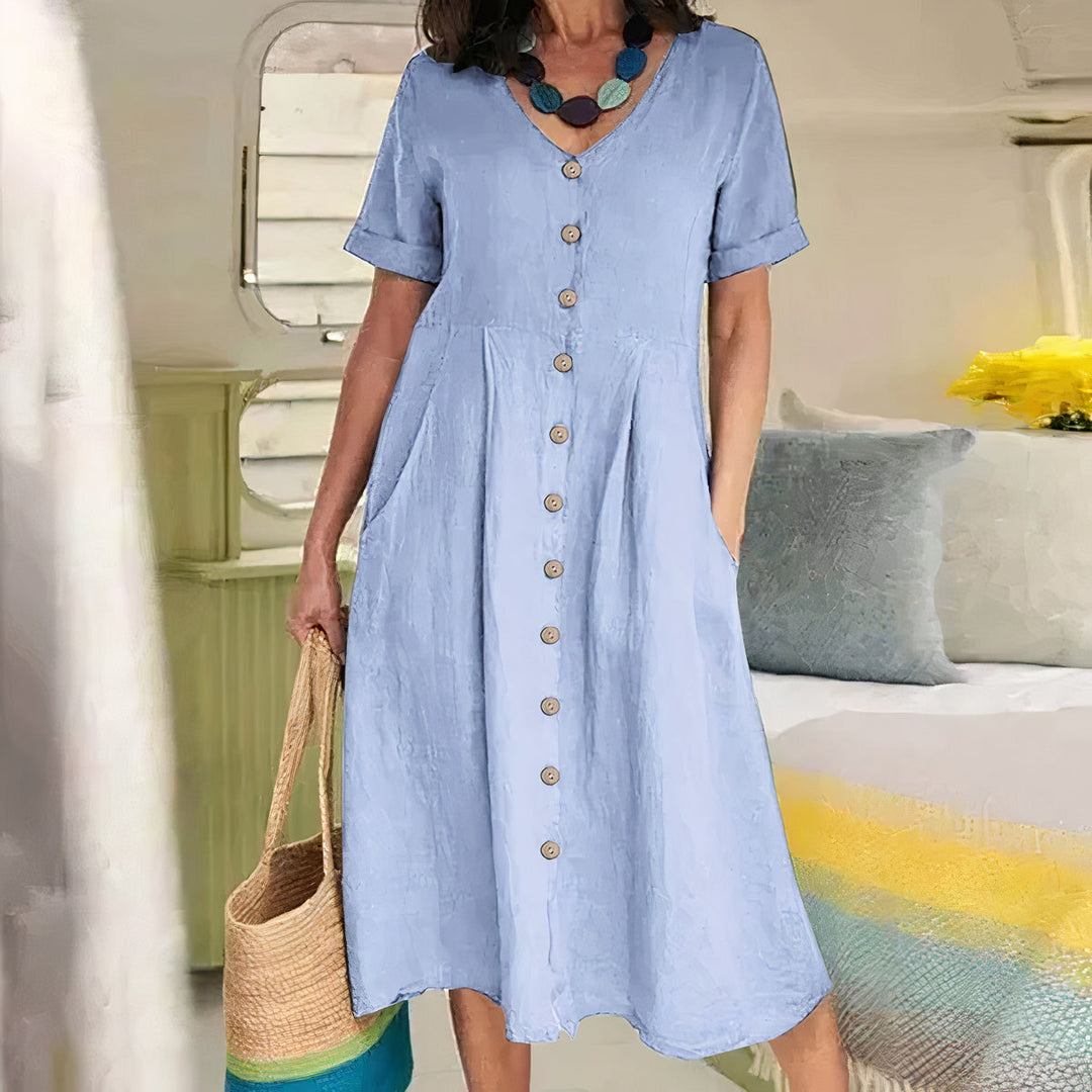 Carey™ - Casual Buttoned Dress