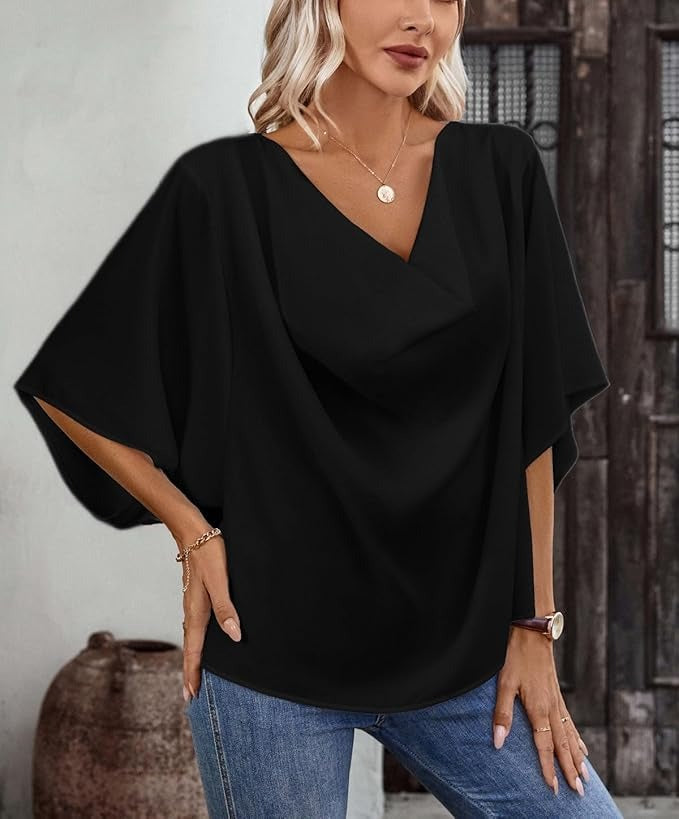 Uliana™ - Draped Elegance Blouse