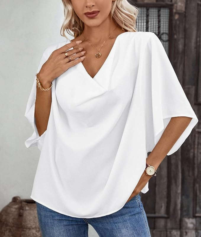 Uliana™ - Draped Elegance Blouse