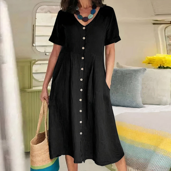 Carey™ - Casual Buttoned Dress