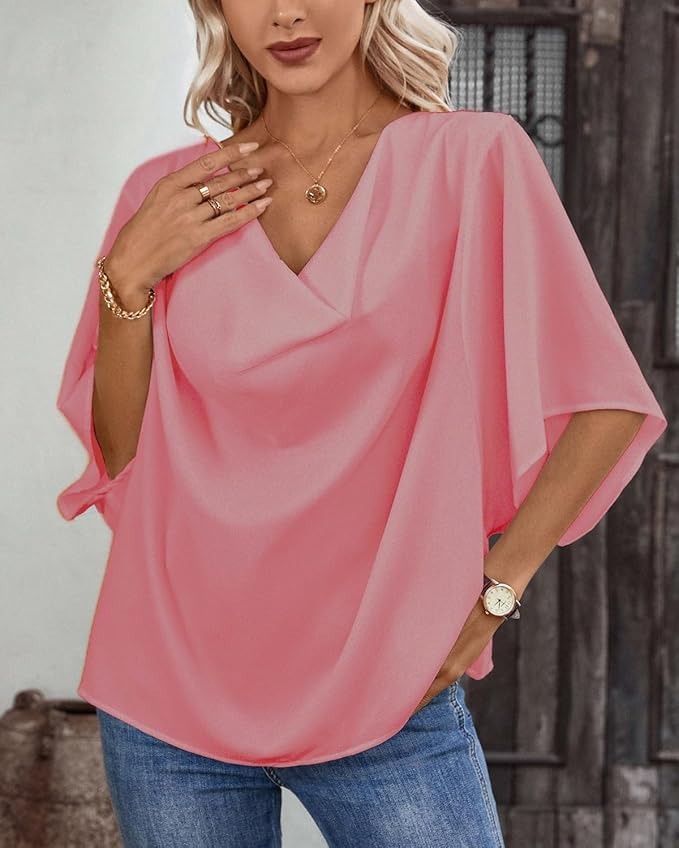 Uliana™ - Draped Elegance Blouse