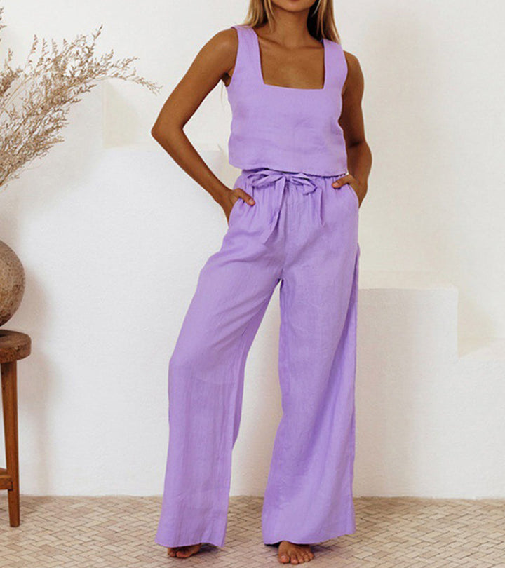 Jamie™ - Minimalist Top and Wide-Leg Pants Set