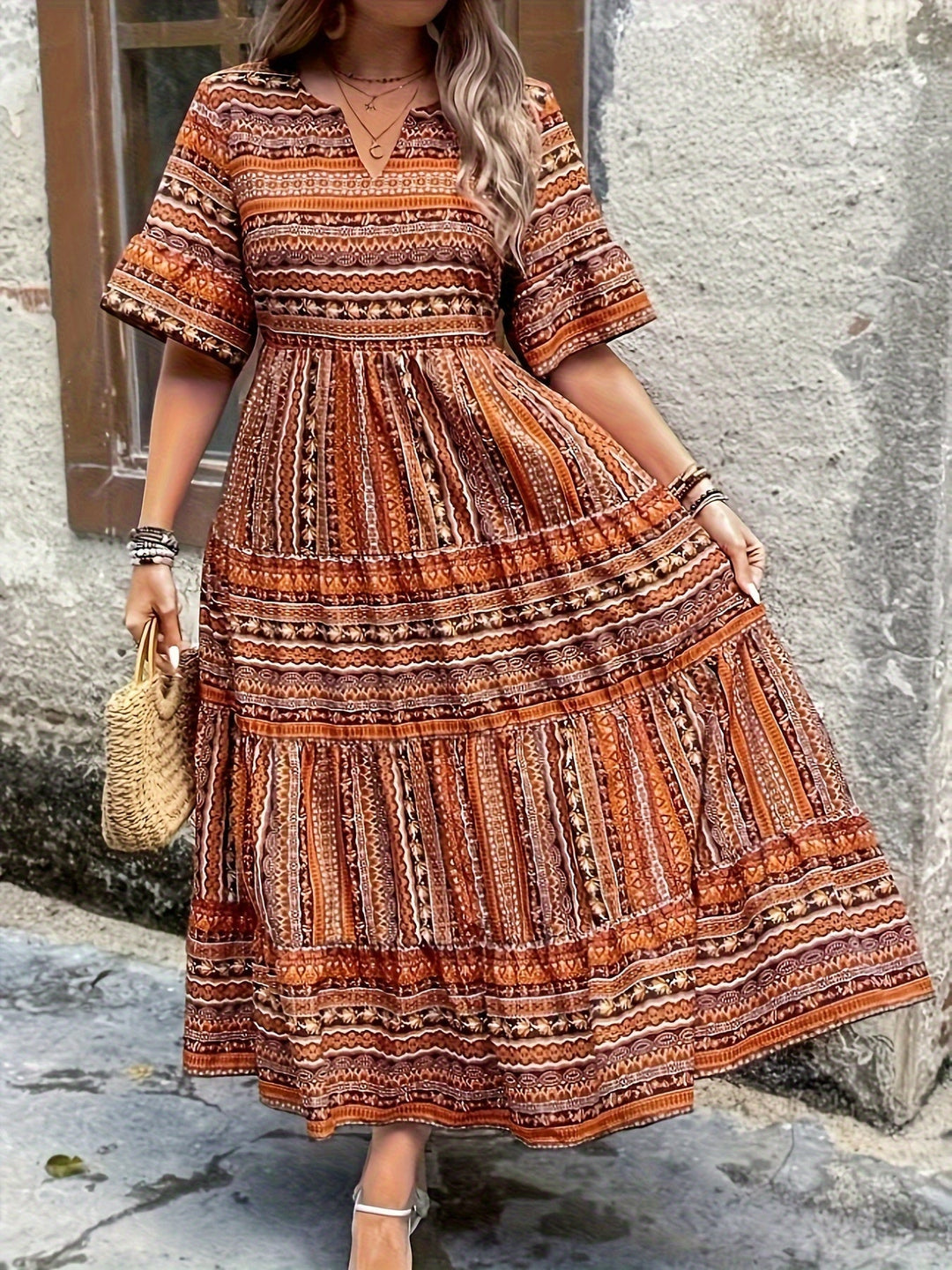 Liezel™ - Ethnic Flowy Dress