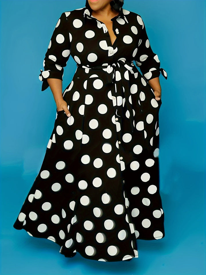 Aliyah™ - Elegant Polka Dot Dress