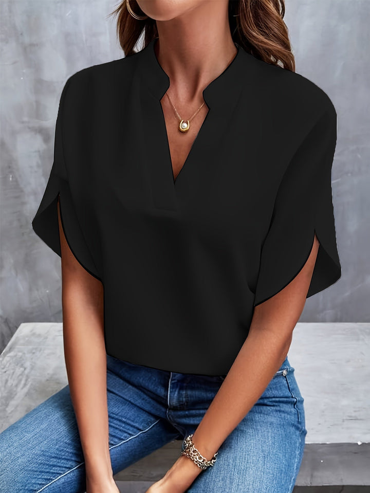 Gloria™ - Elegant V-Neck Blouse