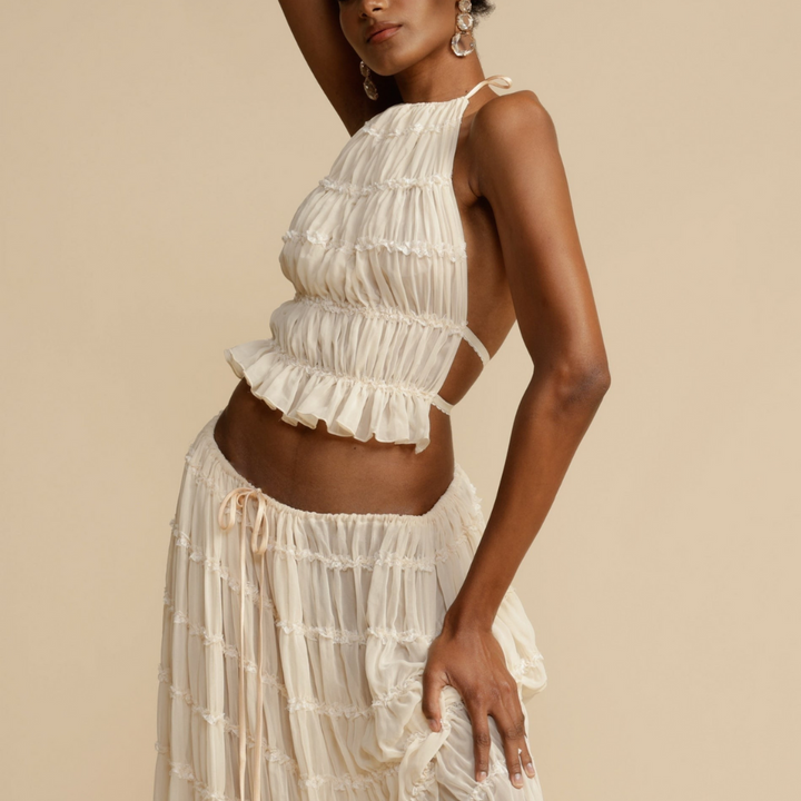 Thea™ -  Halter Boho Top and Skirt Set