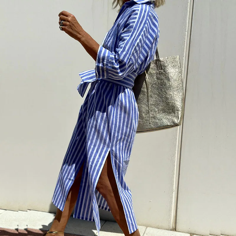 Mary™ - Striped Shirt Dress