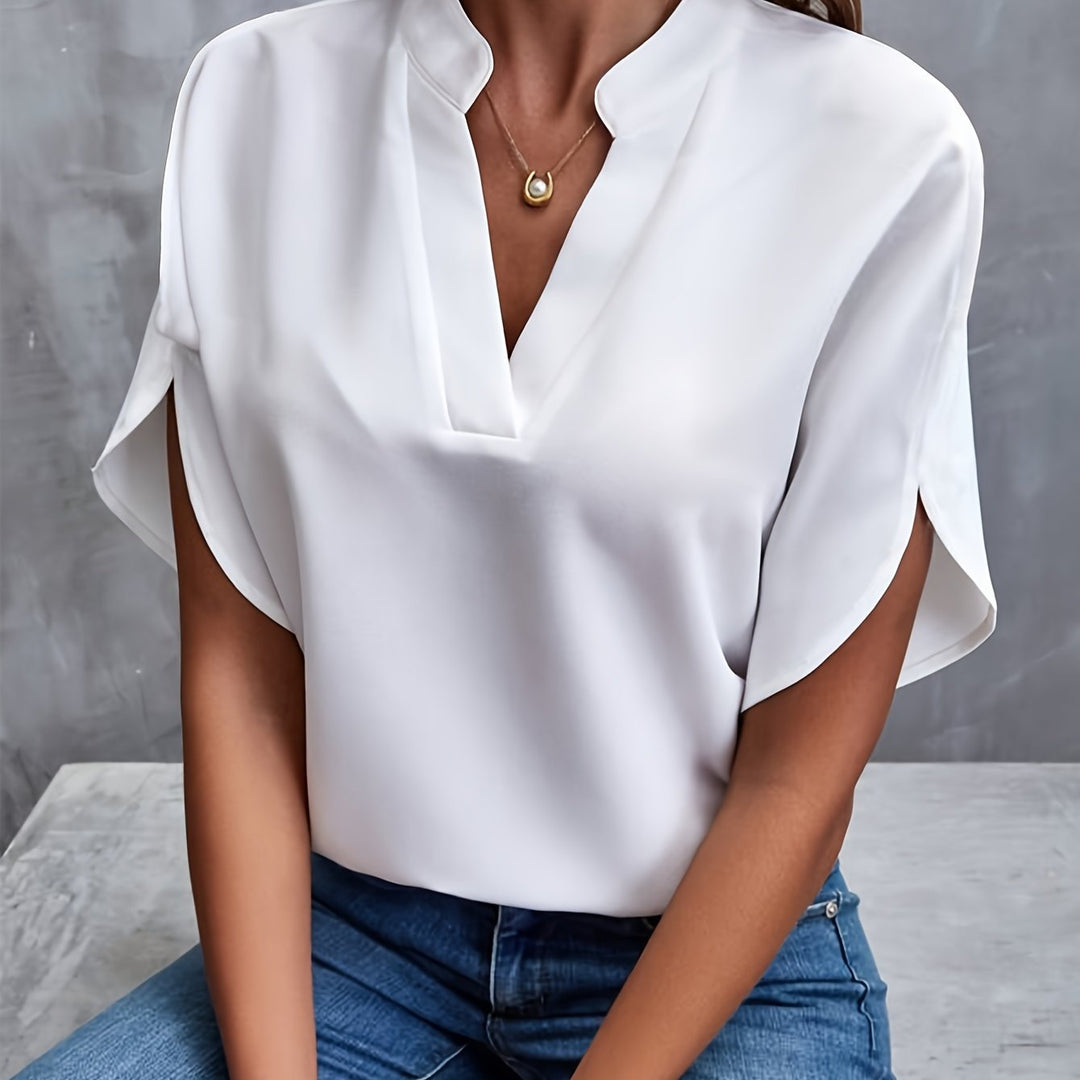 Gloria™ - Elegant V-Neck Blouse