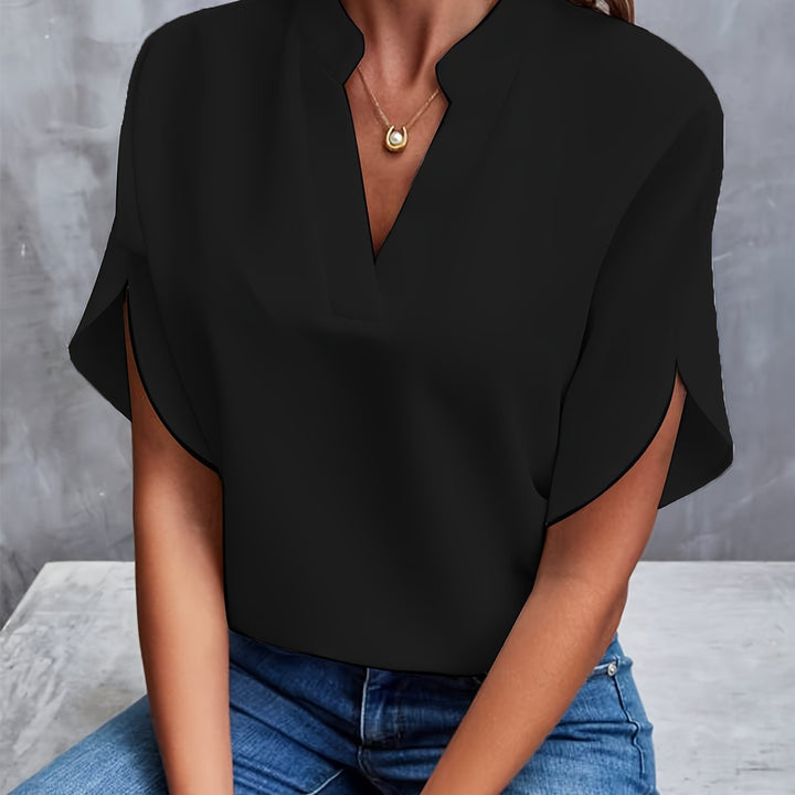 Gloria™ - Elegant V-Neck Blouse