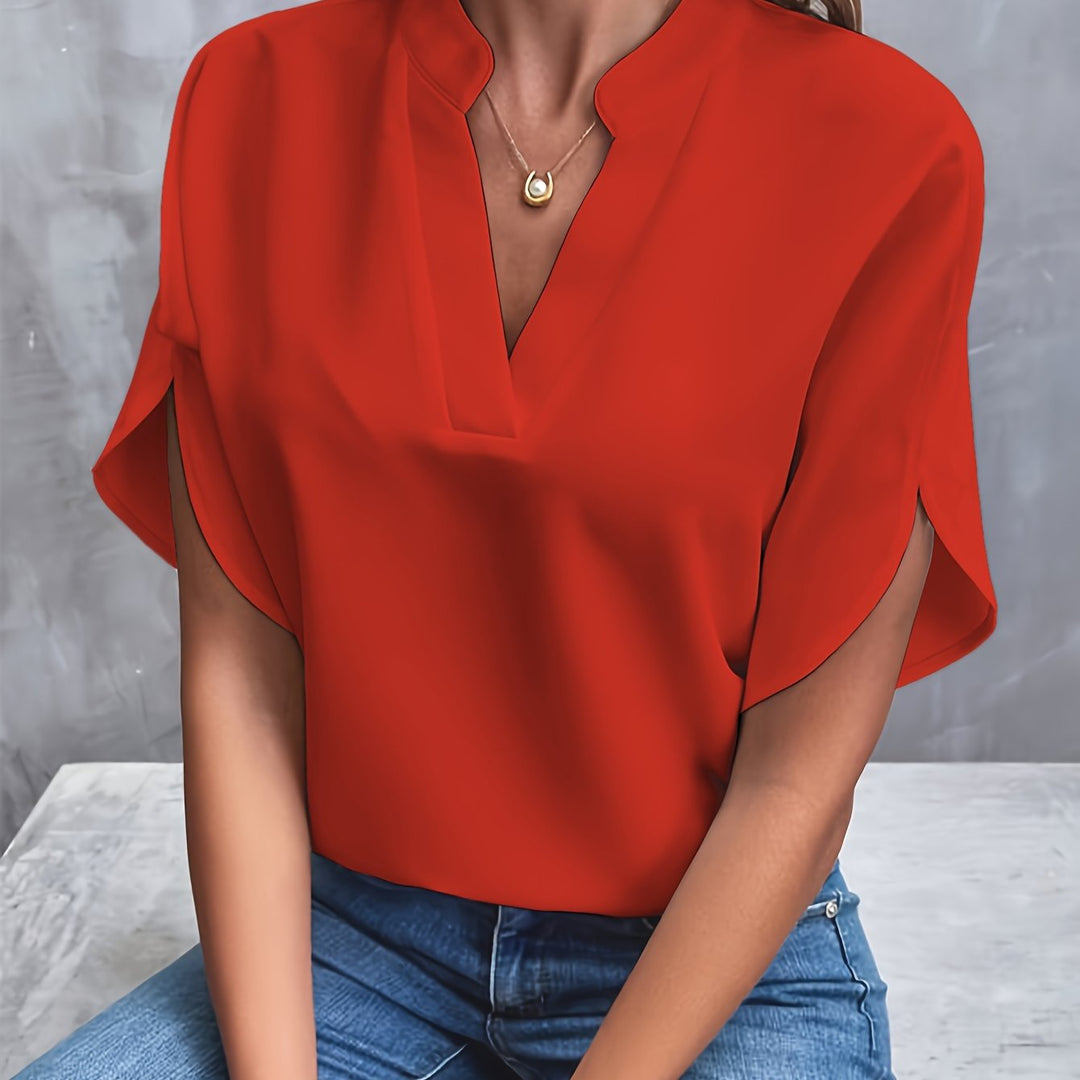 Gloria™ - Elegant V-Neck Blouse