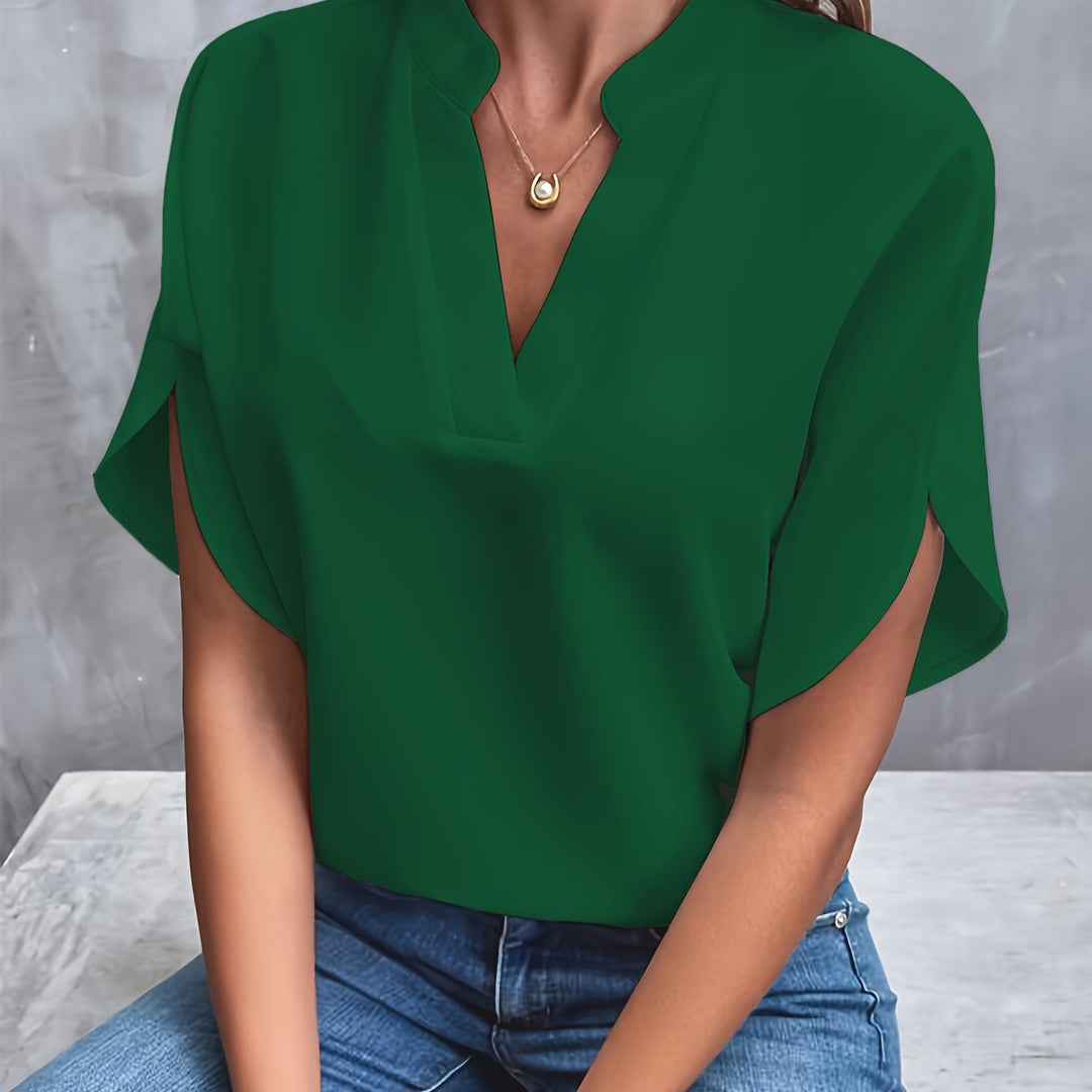 Gloria™ - Elegant V-Neck Blouse