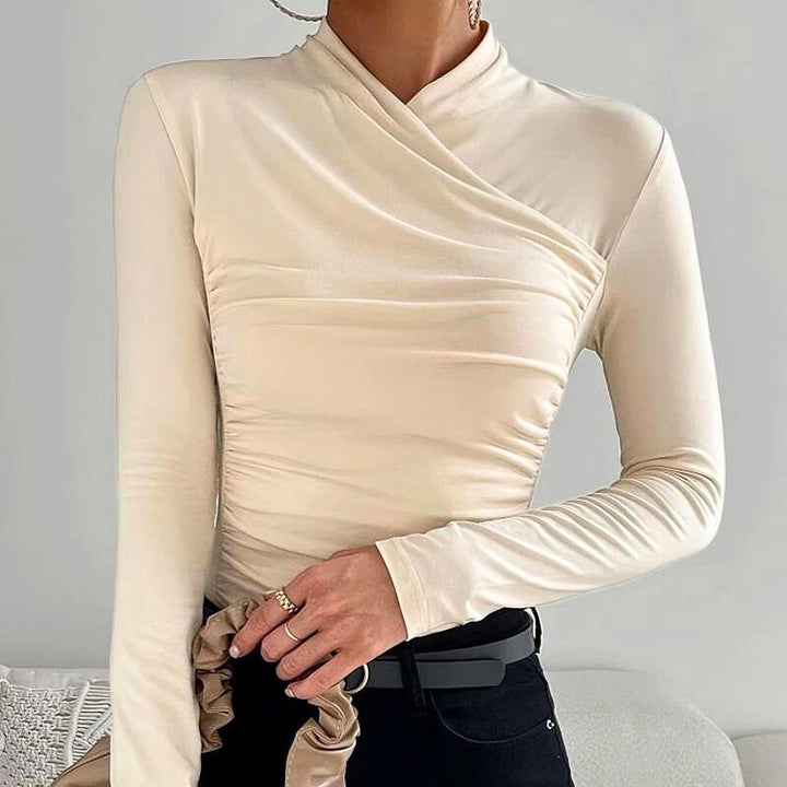 Quintessa™ - Classic Cross-Neck Longsleeves Top