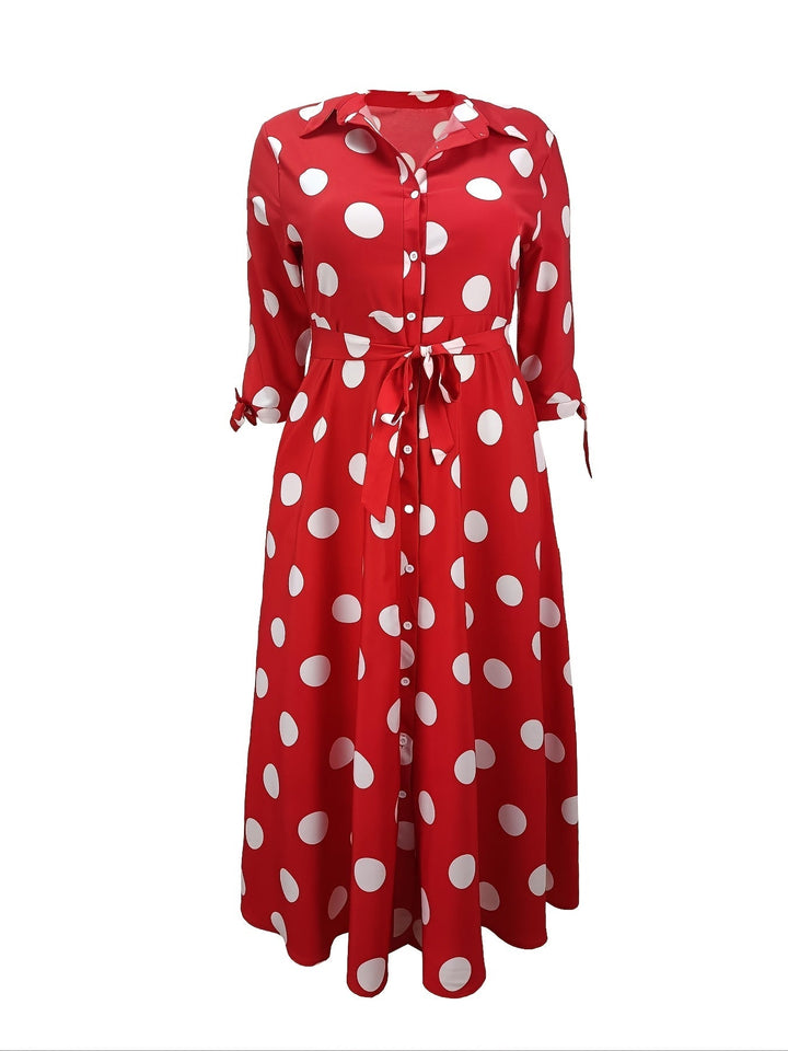 Aliyah™ - Elegant Polka Dot Dress