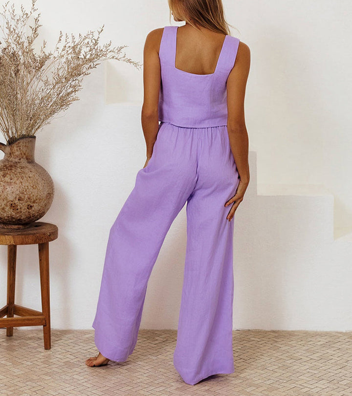 Jamie™ - Minimalist Top and Wide-Leg Pants Set