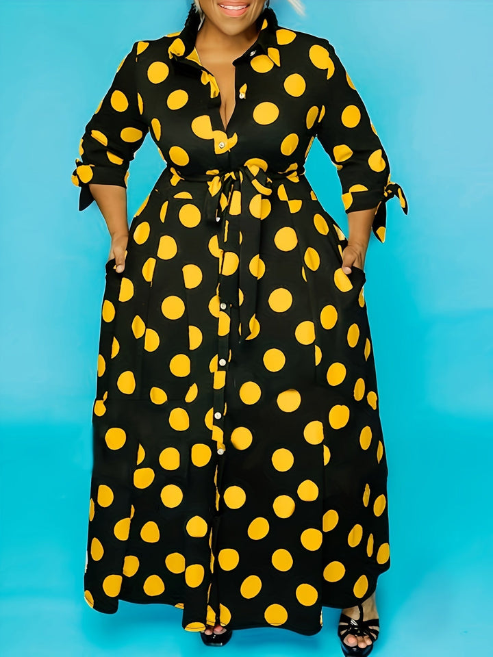 Aliyah™ - Elegant Polka Dot Dress