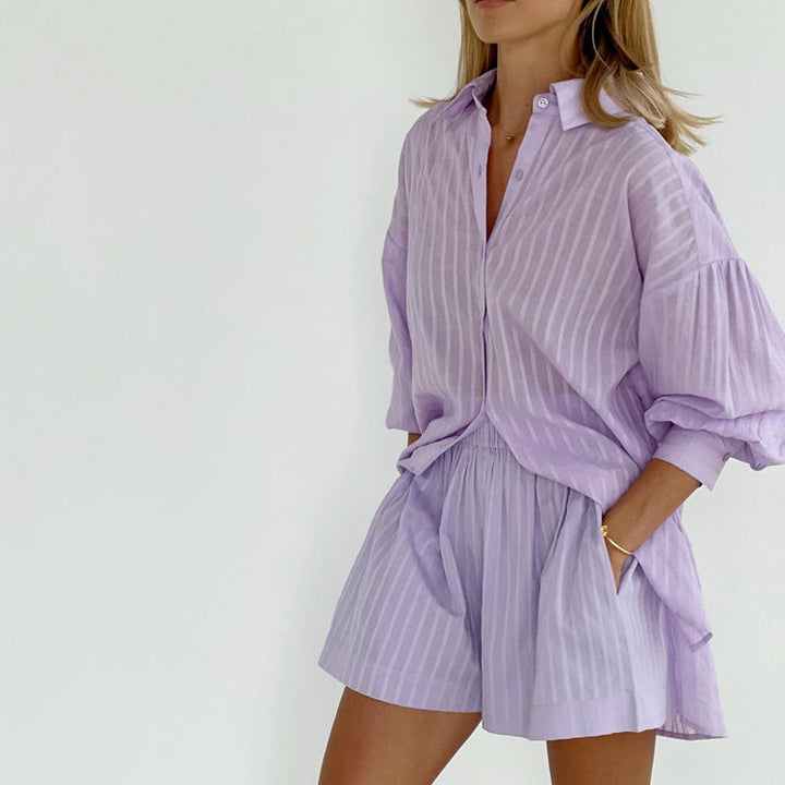 Yelena™ - Breezy Long Sleeve and Shorts Set