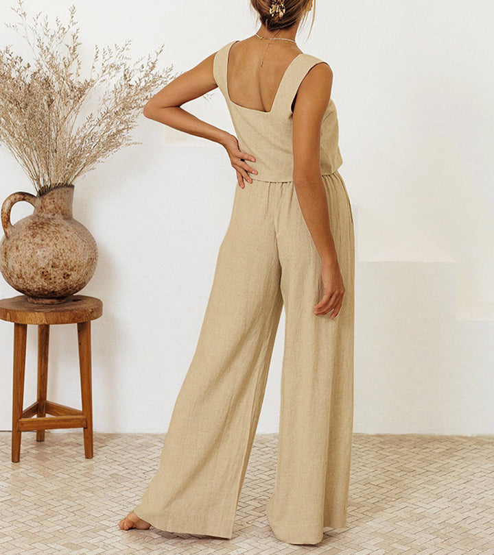 Jamie™ - Minimalist Top and Wide-Leg Pants Set