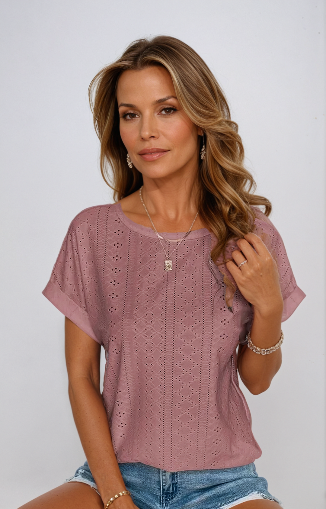 Dahlia™ - Casual Eyelet Top