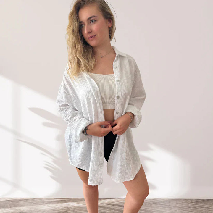 Evelyn™ - Oversized Button Up Shirt