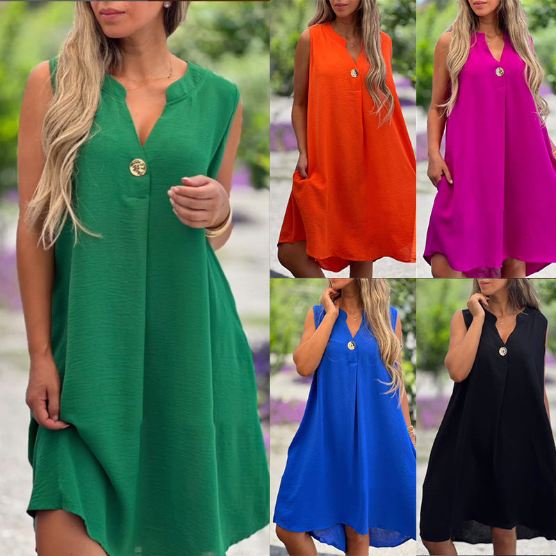 Candy™ - V-neck Sleeveless Dress